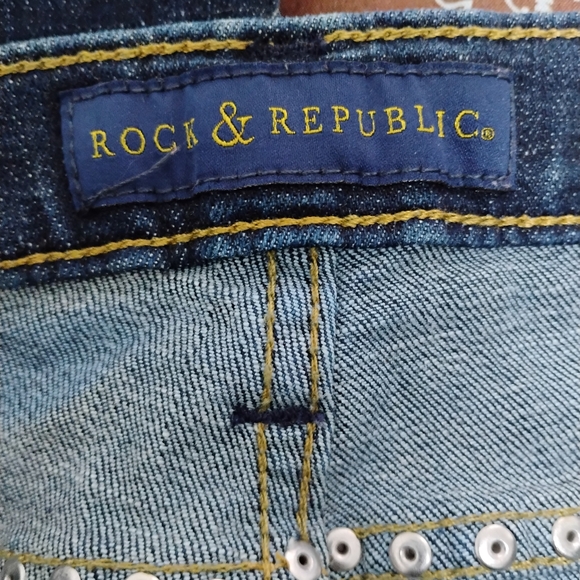 Rock & Republic Kasandra Gold Studded Bootcut Jeans 16 - Picture 13 of 15